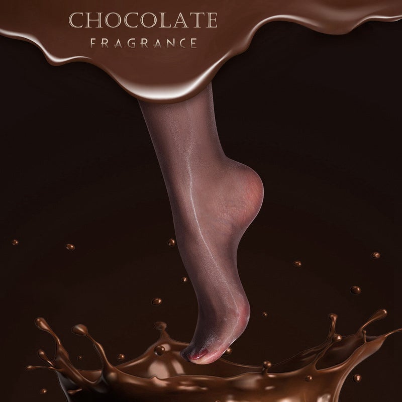 Little Matchmaker Aurora Mesh Waist Seamless Deep Crotch Chocolate Fragrance Pantyhose For Men And Women Ultra-Thin Invisible Oil Bright Pantyhose - Image 5